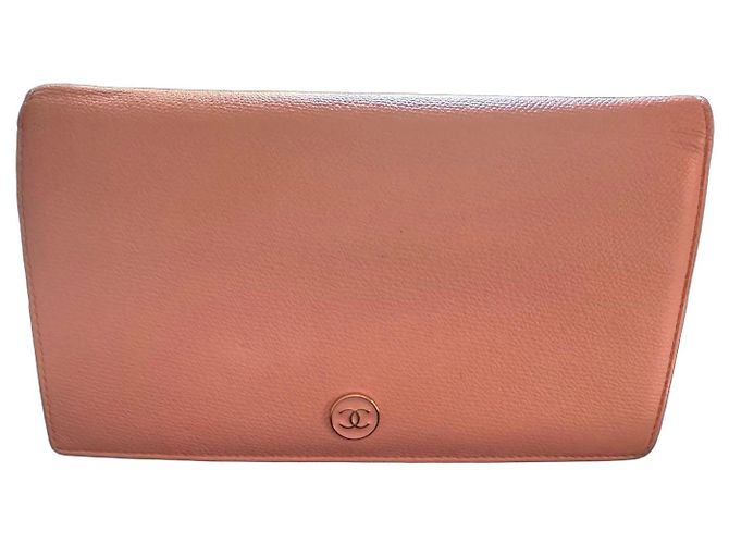 Cartera Larga Chanel de Cuero Caviar Rosa
