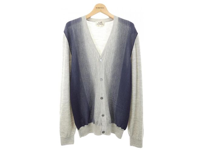 Hermès Wool Cardigan Brown Navy blue