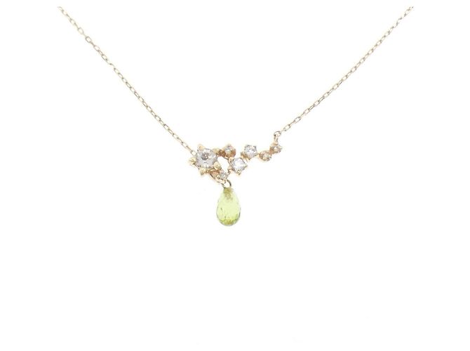 Autre Marque Vendome K10 Gelbgold Halskette mit Farbedelstein Golden