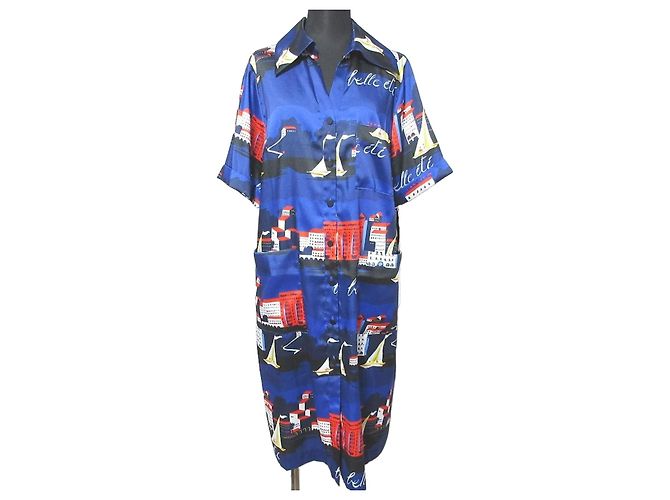 Autre Marque Vestido Grace Class Marine Print Azul