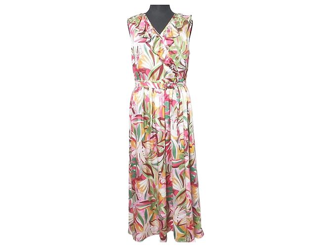 Autre Marque GRACE CONTINENTAL Kleid mit Blattprint Pink