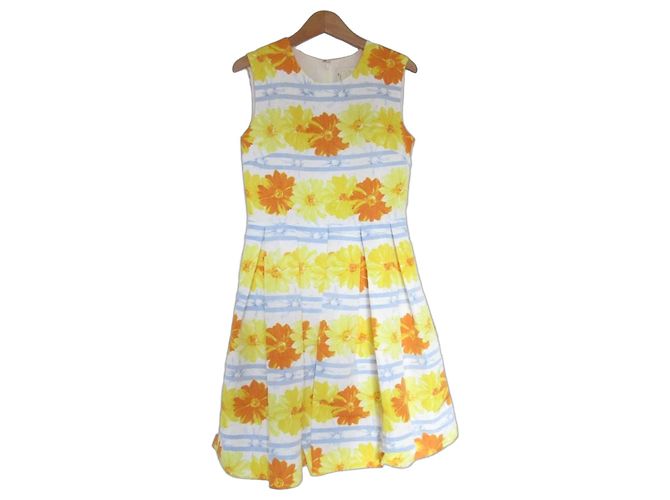 Autre Marque Vestido com Estampa Floral Chesty Amarelo Azul claro