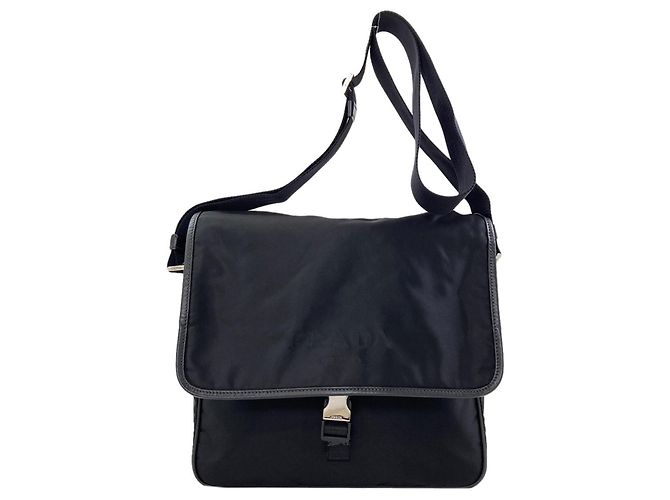 Borsa a tracolla Prada VA0951 Logo Hardware Nero