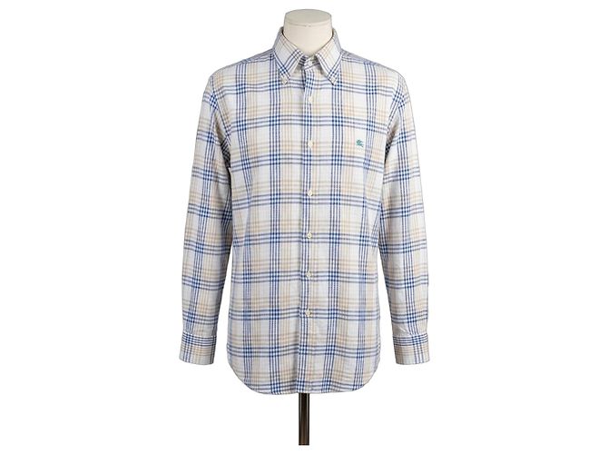 Camisa de cuadros Etro de algodón Blanco Azul Beige