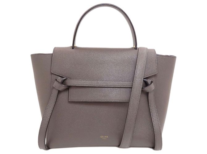 Céline Borsa a mano 2-Way Celine Belt Bag Micro in vitello grigio Marrone
