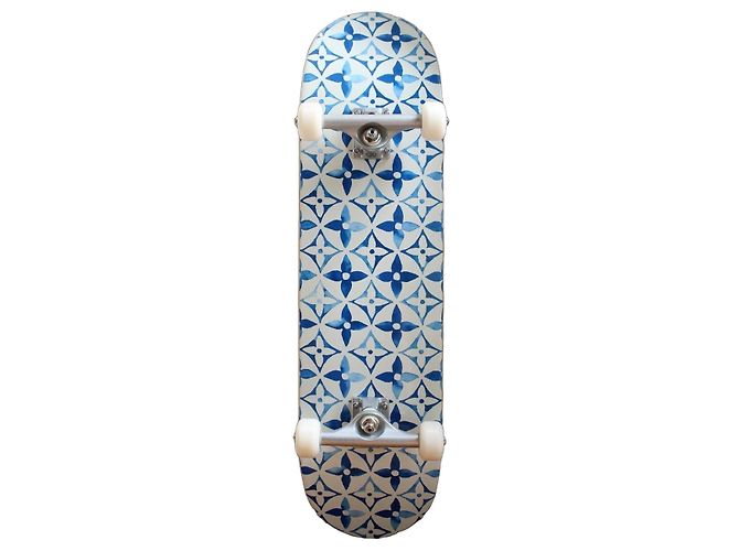 Louis Vuitton Monogram Skateboard Limited Edition Blau/Weiß