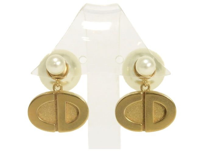 Christian Dior Dior Tribal Stud Drop Swing Ohrringe Weiß Roh