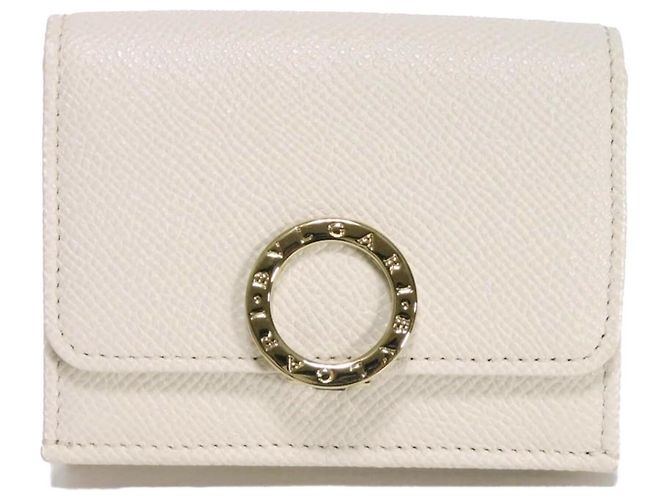 Bulgari Carteira Tri-Fold Bvlgari em couro branco
