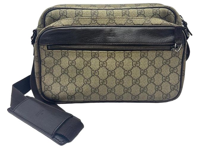 Borsa a tracolla Gucci GG Supreme Monogram Marrone Monogramma