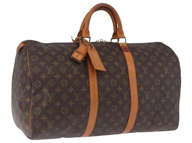 LOUIS VUITTON Monogram Keepall 50 Boston Bag M41426 LV Auth 194861 Monograma