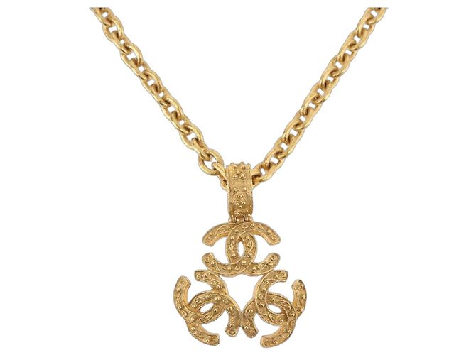 Collana CHANEL COCO Metallo Tono Oro CC Auth 198801V