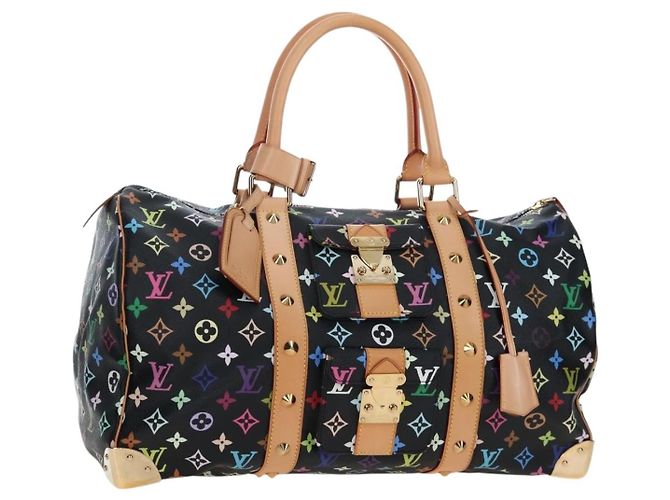 Sac LOUIS VUITTON Monogram Multicolor Keepall 45 Noir M92640 Auth 195545SV