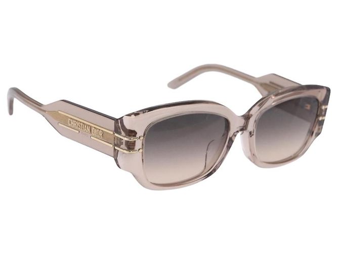 Occhiali da sole Christian Dior Plastica Marrone Oro Auth 196724M D'oro