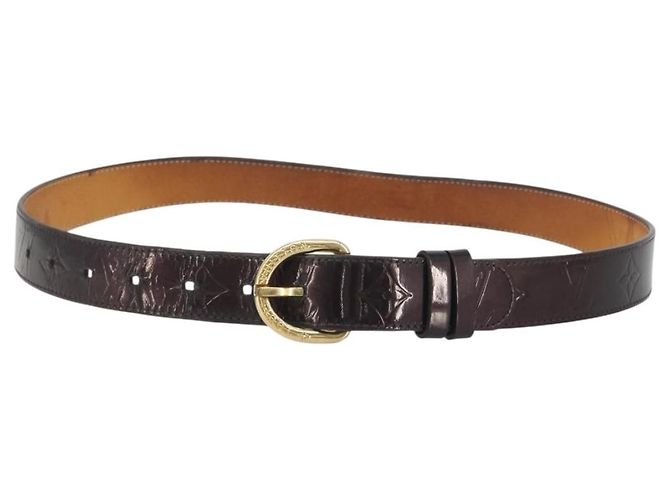 LOUIS VUITTON Monogram Vernis Ceinture Belt Amarante LV Auth BA14919 Burdeos