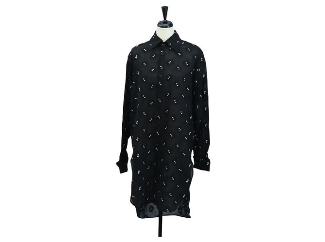 LOEWE Studio Ghibli Camisa transparente Soot Sprites Algodón 34 Auth 167530SM Negro