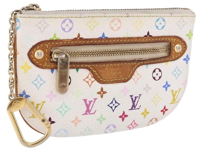 LOUIS VUITTON Monogram Multicolor Pochette MM Pouch White M60028 LV Auth 197193 Weiß