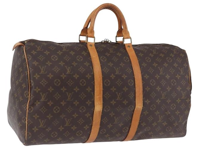 LOUIS VUITTON Monogram Keepall 55 Boston Bag M41424 LV Auth ka5699A Monograma
