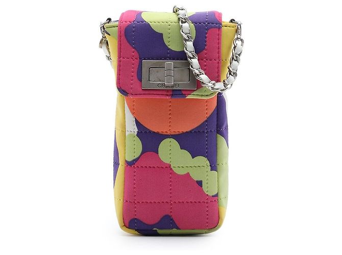 Multi Chanel Multicolor Chocolate Bar Canvas Reissue 2.55 Phone Pouch with Chain Crossbody Bag Multiple colors