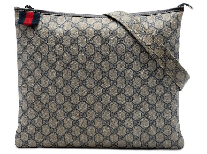 Borsa a tracolla Gucci GG Supreme Web beige
