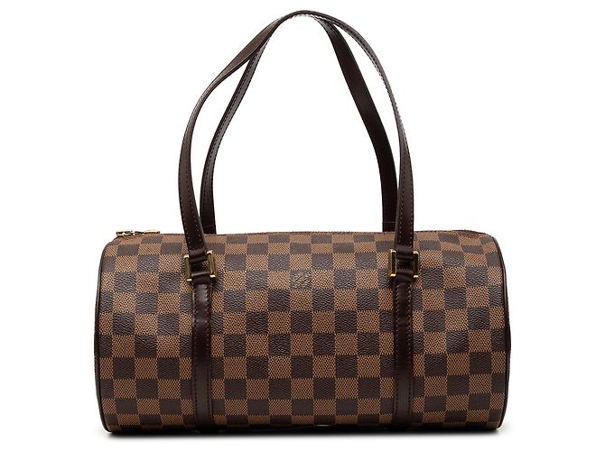 Bolso de mano Louis Vuitton Damier Ebene Papillon 30 Marrón Castaño