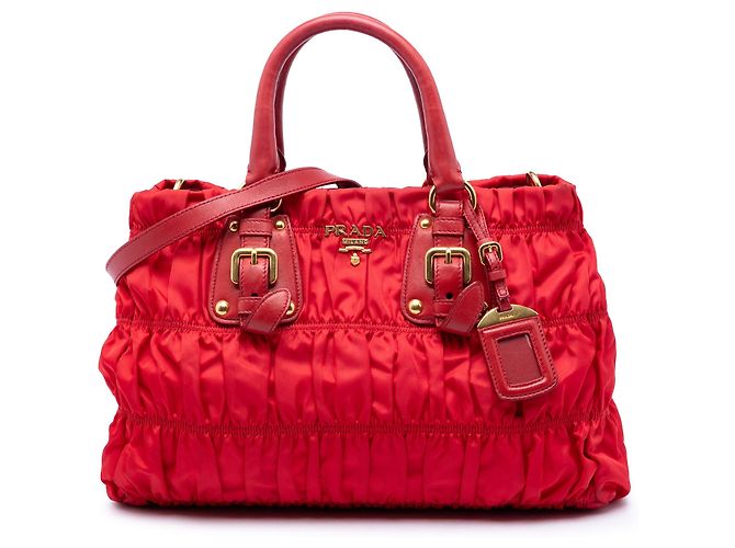 Borsa Prada Tessuto Gaufre rossa Rosso