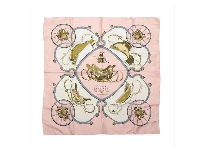 Hermès Carré 90 "SPRINGS" Lenço de seda em Rosa