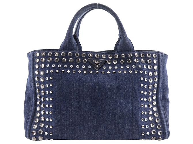 Bolsa Prada Canapa Tote M Azul