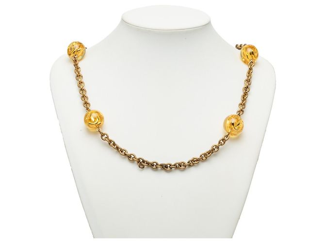Collana a lunga catena Chanel Coco Mark D'oro