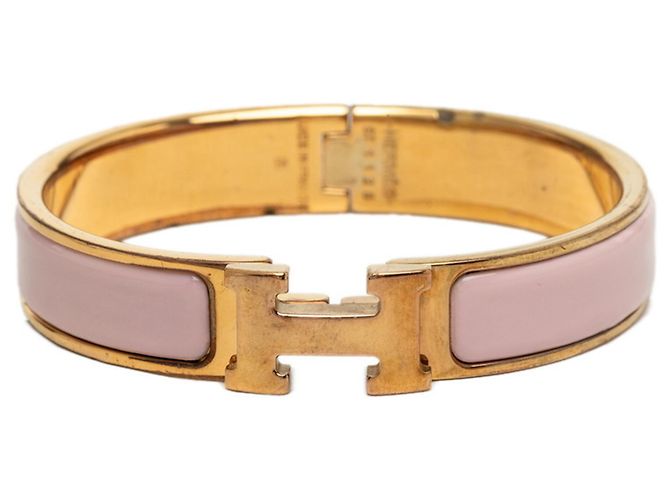 Hermès Pulsera Charm Hermes Click H PM Rosa Dorado