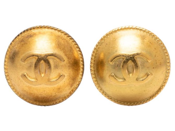 Chanel Coco Mark Vintage Clip-Ohrringe Golden