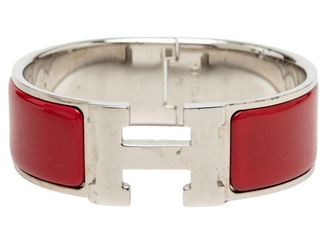 Hermès Pulsera Hermes Clic Clac H PM Plata Roja