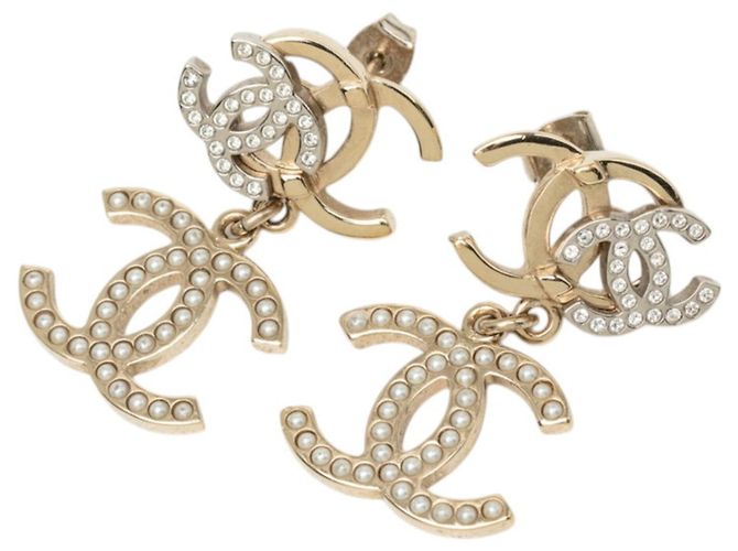 Orecchini a bottone Chanel Coco Mark D'oro