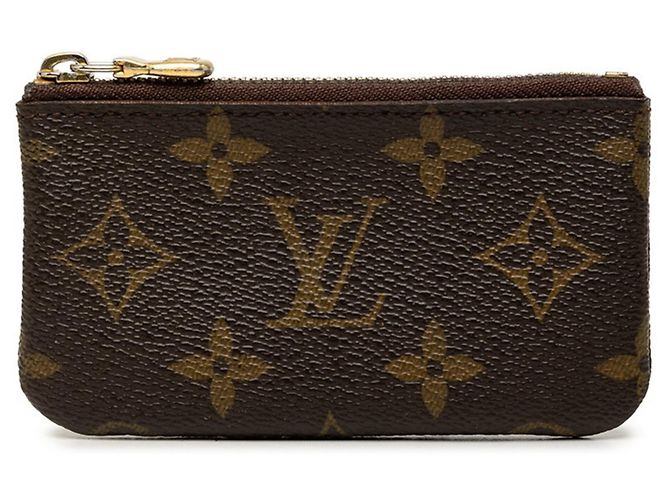Louis Vuitton Monogram Pochette Clé Coin Case Brown