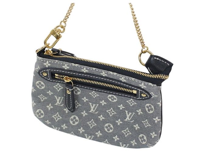 Louis Vuitton Mini Pochette Accessoires Negro Azul marino Monograma