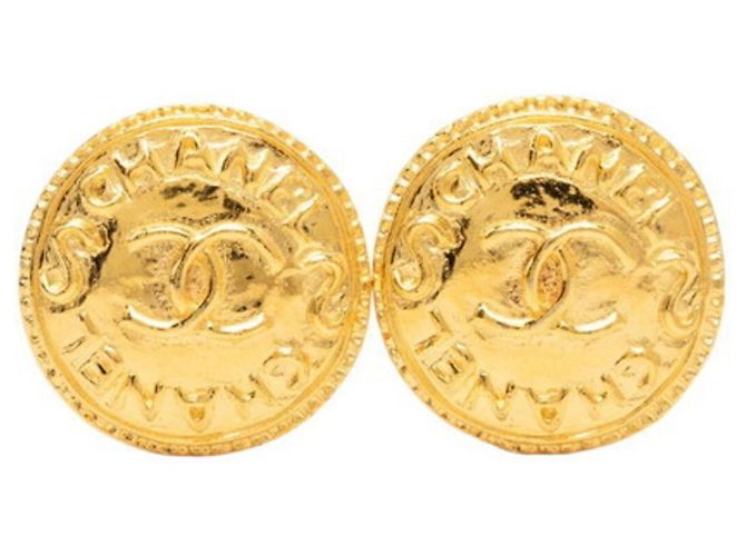Orecchini a clip Chanel Vintage Coco Mark Logo D'oro