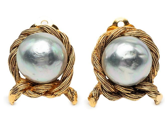 Orecchini a clip placcati oro Chanel D'oro
