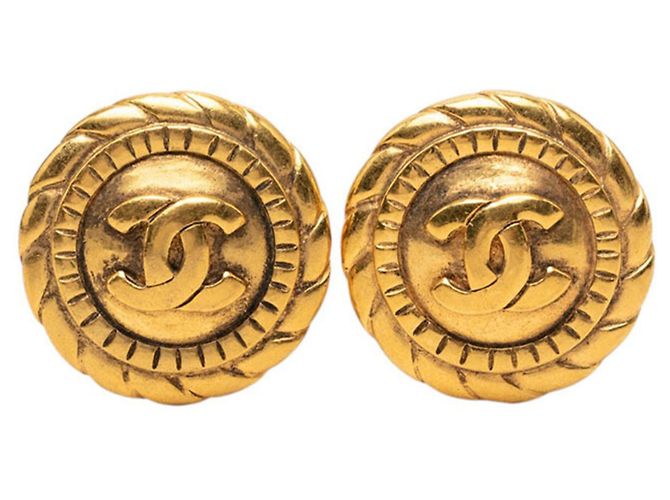 Orecchini a clip rotondi Chanel Coco Mark D'oro