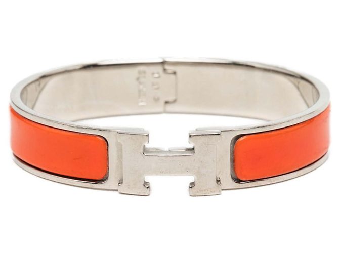 Hermès Hermes Click H PM Charm Armband Silber Orange