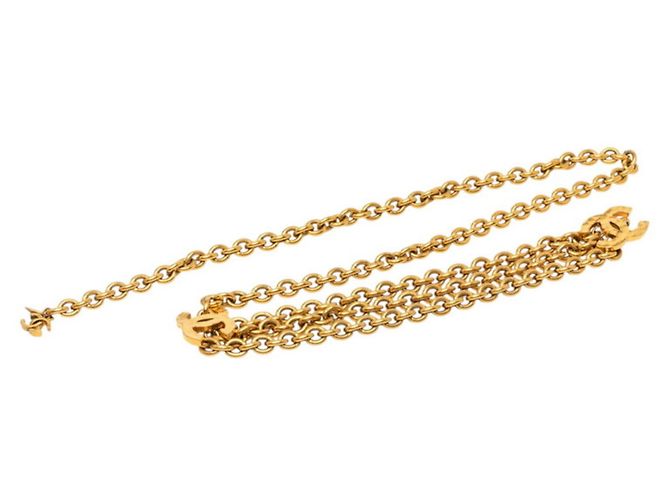 Timeless Chanel Coco Mark Triple Chain Belt Golden