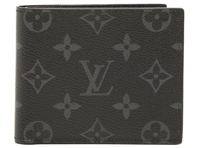 Portafoglio bi-fold Louis Vuitton Monogram Eclipse Nero