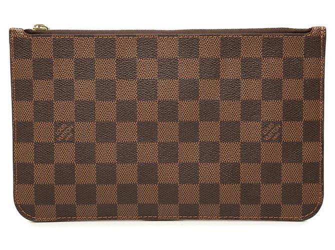 Borsa Louis Vuitton Monogram Neverfull con pochette per accessori Marrone