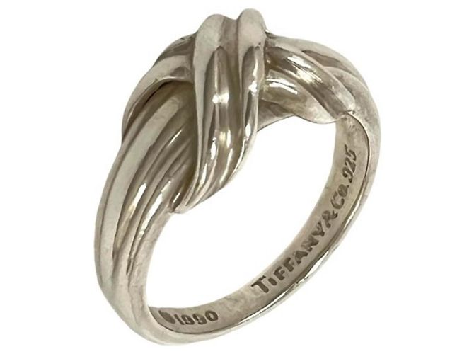 Tiffany & Co Tiffany Vintage Signature Band Ring Silvery