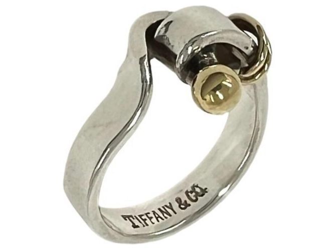 Anello Vintage Hook and Eye Tiffany & Co. Argento D'oro