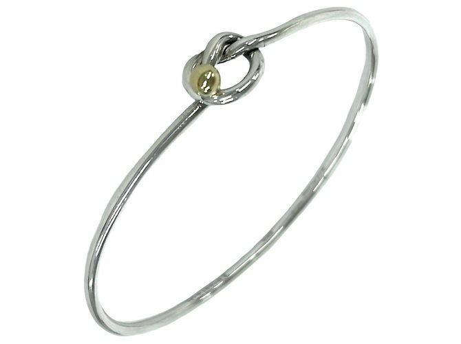 Tiffany & Co Pulseira com Pingente Tiffany Love Knot Prata Dourado