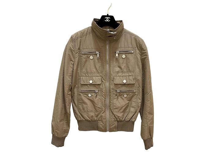 Dolce & Gabbana Beige Bomber Jacket IT 40 Pre-owned