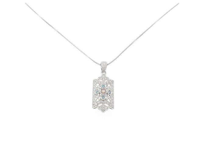 Autre Marque Collar de diamantes Au750 Plata