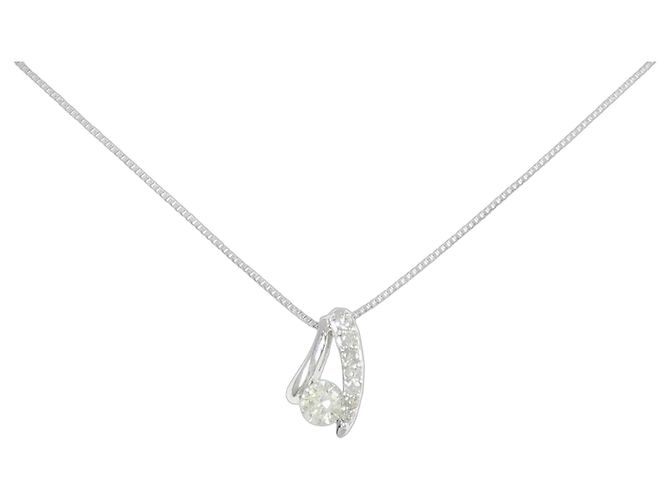 Autre Marque Collar de Diamantes Au750 Plata