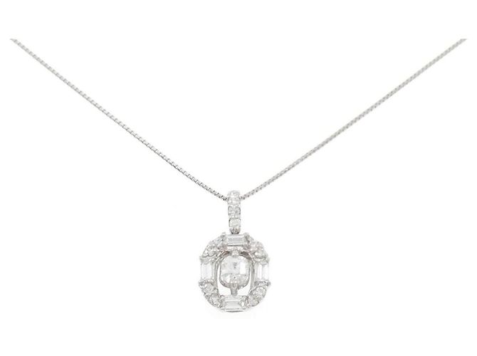 Autre Marque Diamantenhalskette Pt900/Pt850 Silber