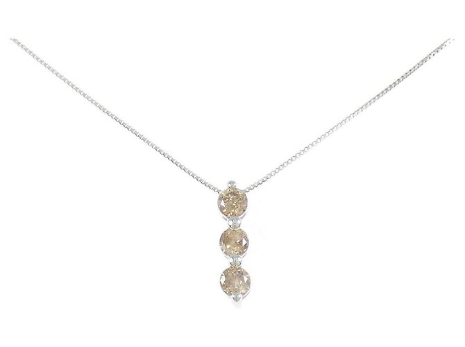 Autre Marque Collier en diamants Au750 Argenté