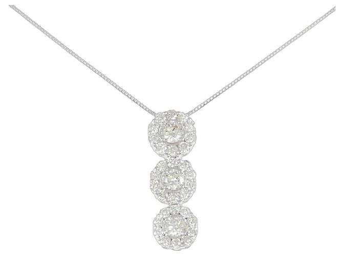 Autre Marque Collana in oro bianco Au750 e diamanti Argento